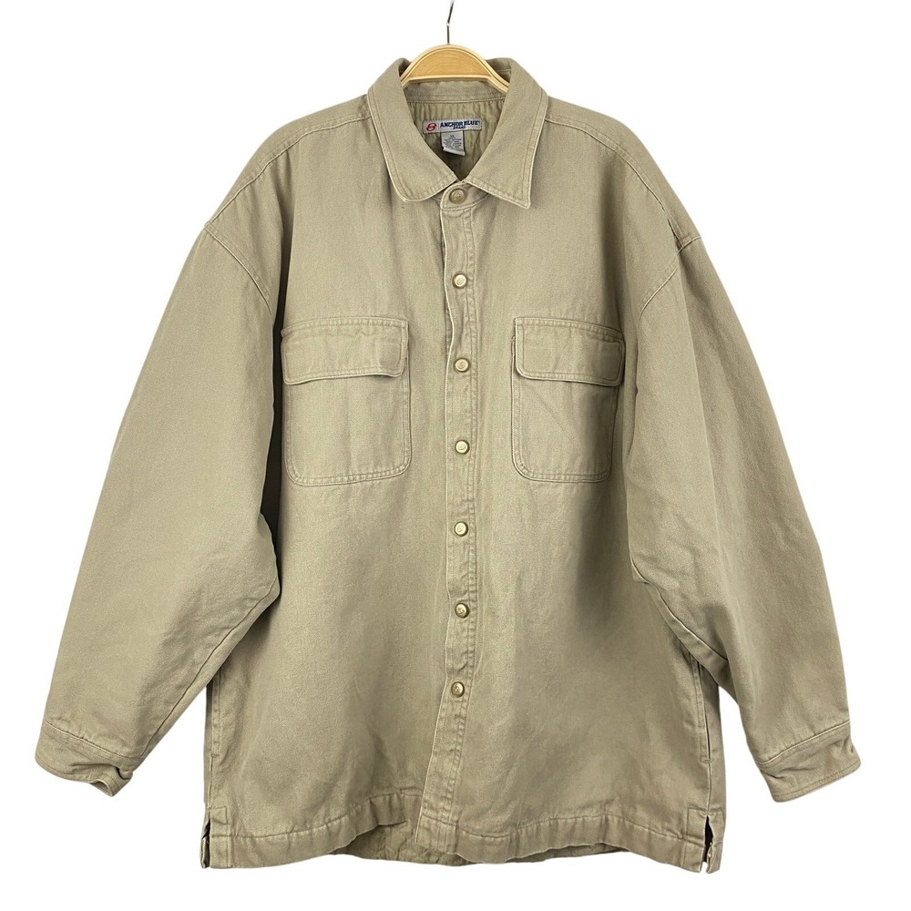 Anchor Blue Canvas Shacket‎ Shirt Jacket Men XL Stone Hunting Workwear Outdoor